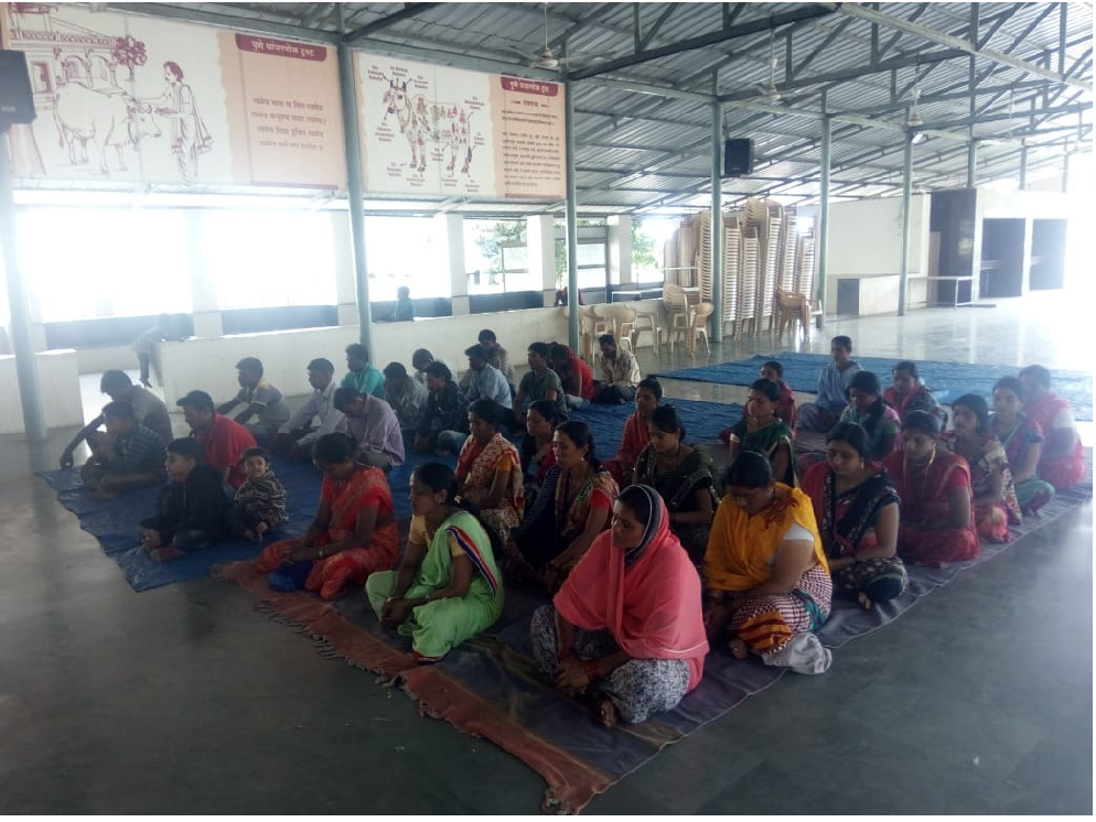        28-12-2018 Anapana course session for around 40 Labours of Pune Panjarapol Trust, Bhosari, Pune.