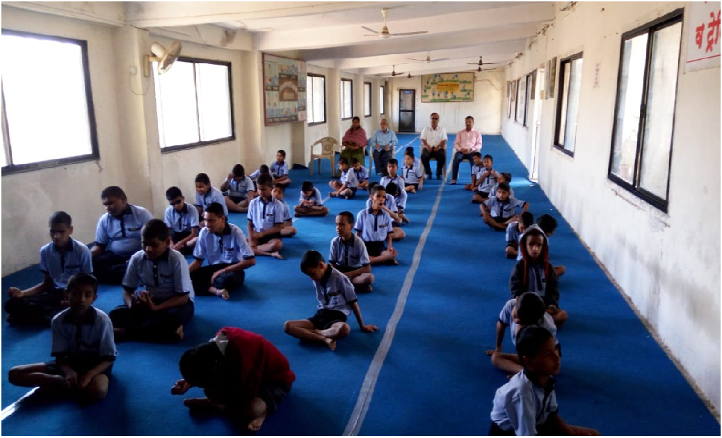   28-12-2018 Anapana course conducted at Patashibai Ratanchand Lunkad Blind's school, Bhosari, Pune.