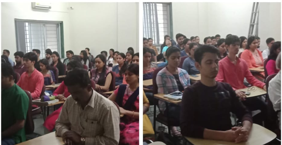 Vipassana  & Anapana  intro session at microbiology Dept, pune university. About 55-60 students & faculty members participated. Was organised by prof. Devpurka