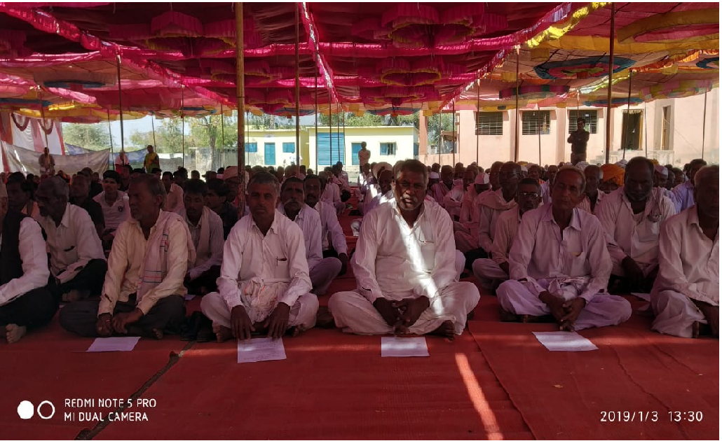 01-05-2019:  Under Happy village project Dr Jondhale teaching Anapana to around 2000 villagers