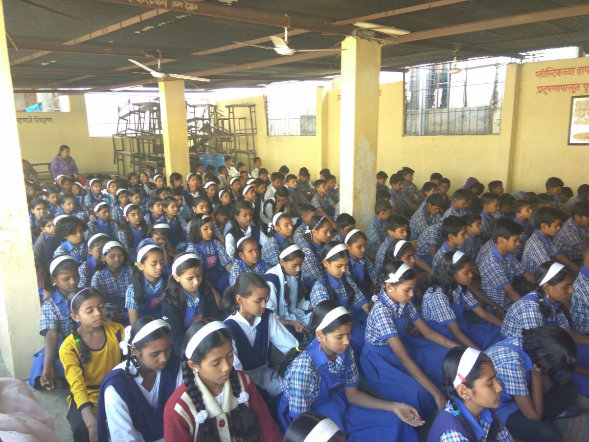  
29/2019] Vp Prashant Munrshwar: Aanapan session is conducted for students of 5th-8th standard at Mahtama Pule Prathmic Vidya Mandir, Hadapsar. Approximately 150 students attended the session. 